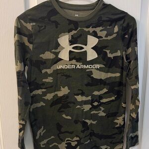 Under Armour Boys’ Green Camo Long Sleeve Tee